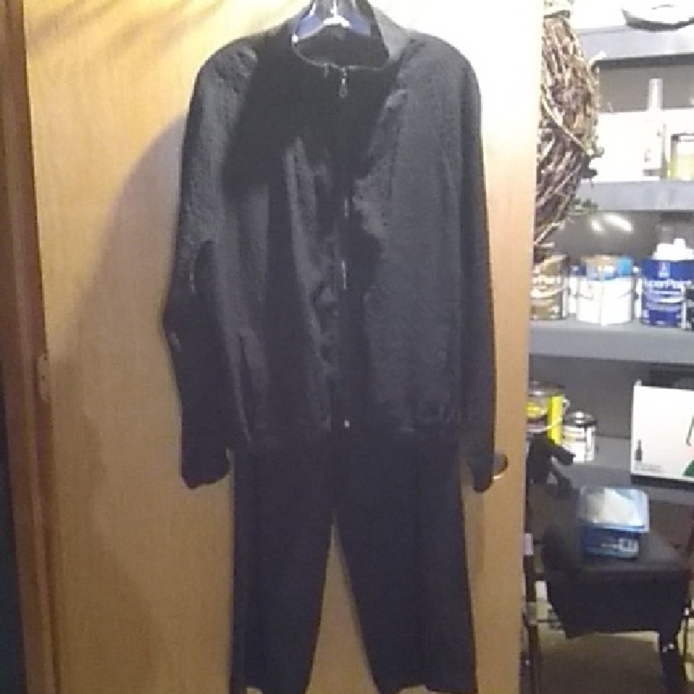Black Stretch Jacket and Pants Set